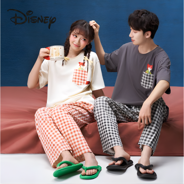 Bộ Quần Áo Unisex Họa Tiết Caro – Hoạt Hình Zootopia Dễ Thương