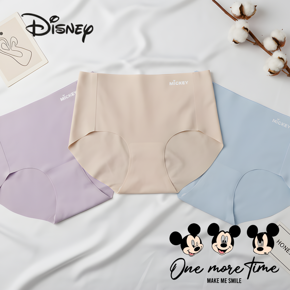 Quần Lót Nữ Disney Mickey Pastel – Êm Nhẹ & Xinh Xắn