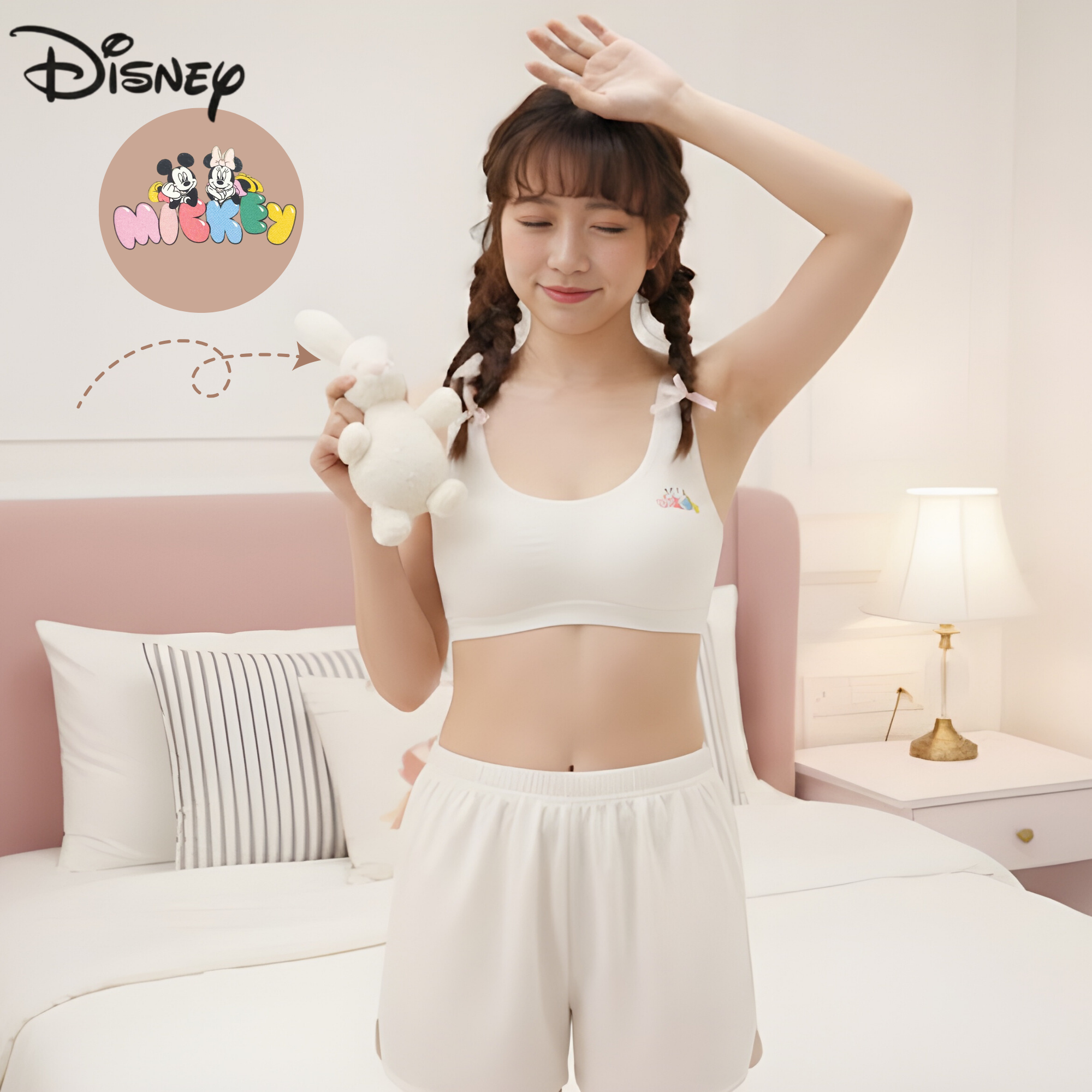 Áo Bra Tuổi Teen Style Disney Cùng Họa Tiết Mickey Basic – Êm Nhẹ & Dễ Thương ⭐