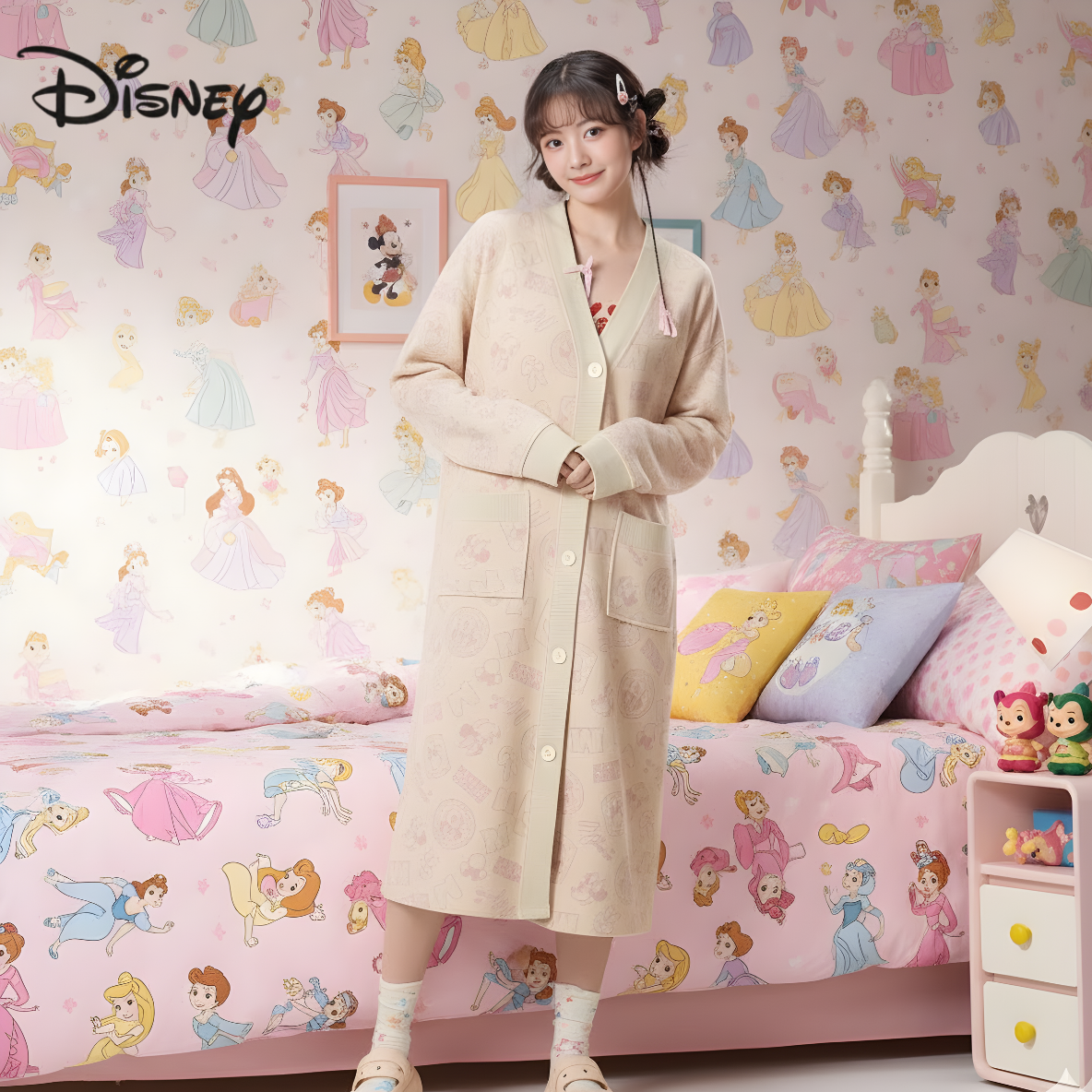 Đầm Ngủ Len Nữ Mickey Mouse Disney – Len Mềm, Thoáng Nhẹ