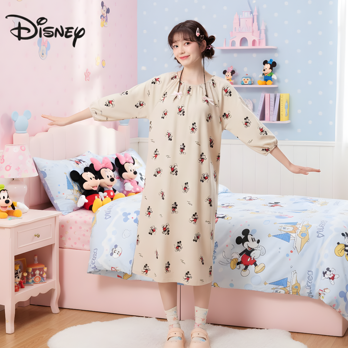 Đầm Ngủ Len Nữ Mickey Mouse Disney – Ngọt Ngào & Dễ Thương